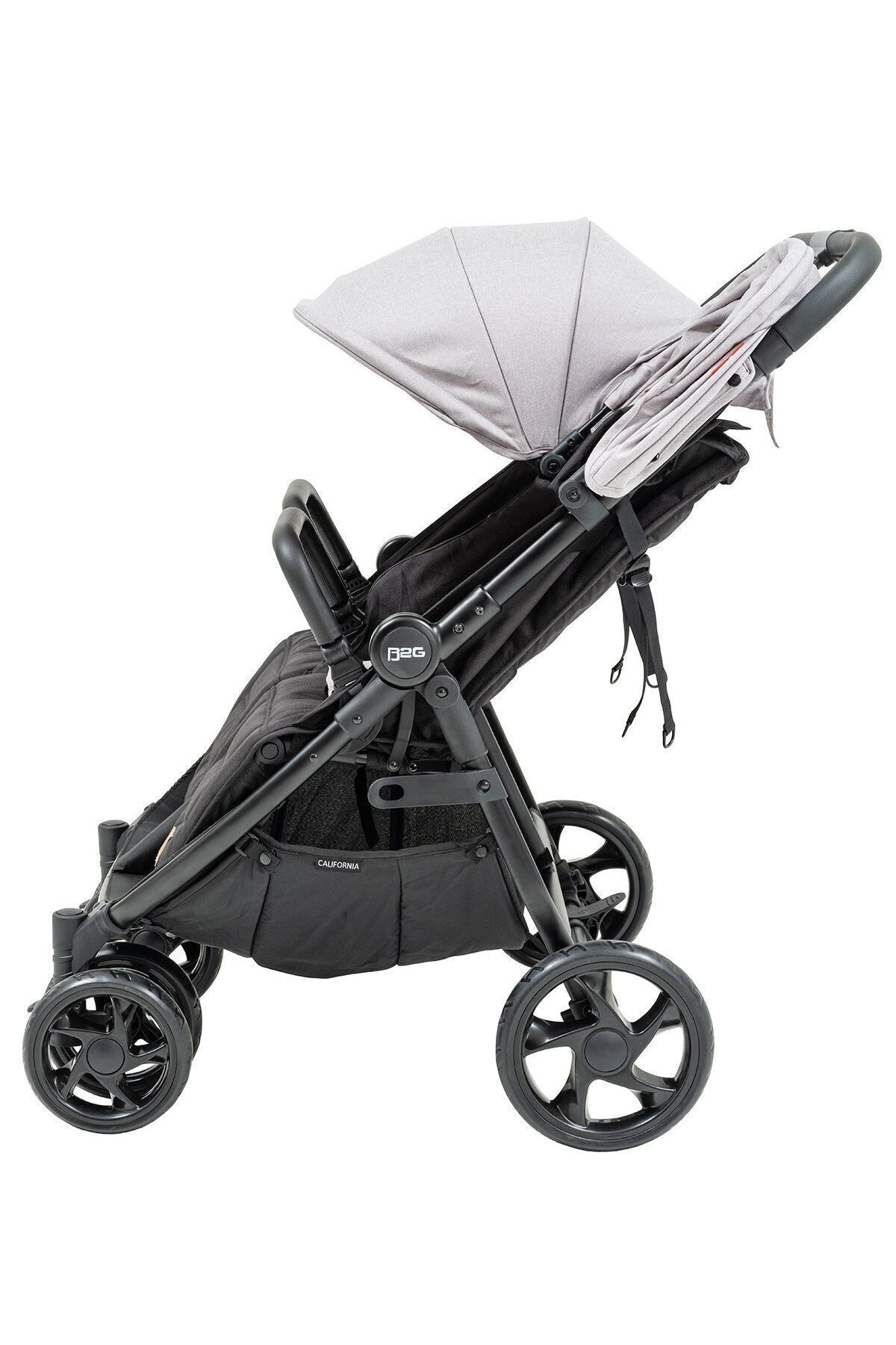 Baby2Go%20California%20Ikiz%20Bebek%20Arabası%20Gri